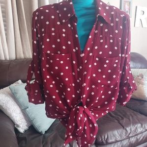 Express polka dot blouse